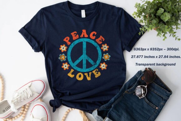 Download Peace &amp; Love - Retro Flower Power Design - Flower power Collection