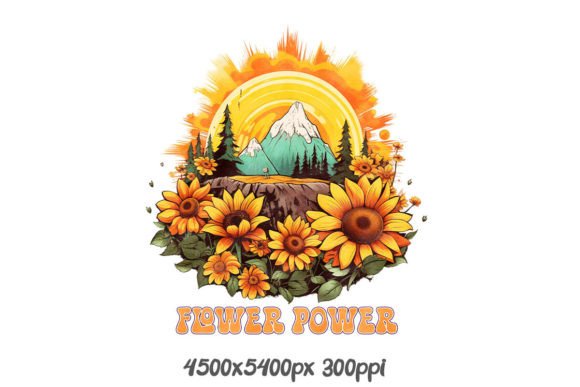 Download Flower Power Sun with Landscape - Flower power Collection