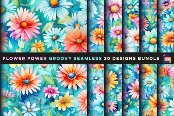 Download Flower Power Groovy Seamless - Flower power Collection