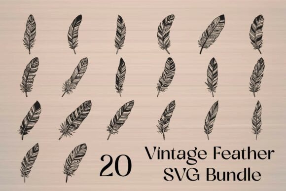 Download Vintage Feather SVG Bundle - Premium Resources