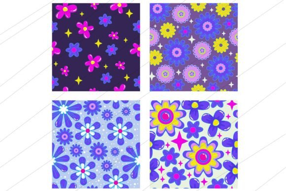 Download Flower Power Retro 1990s Seamless Patter - Flower power Collection