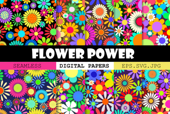 Download Seamless Retro Flower Power Papers - Flower power Collection
